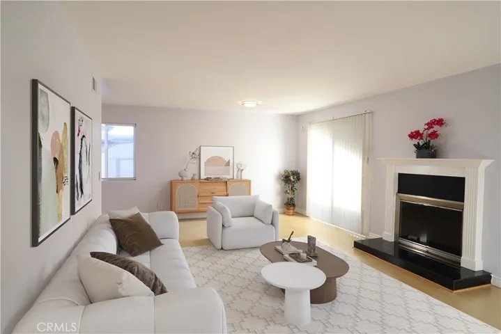 Living room with virtual staging