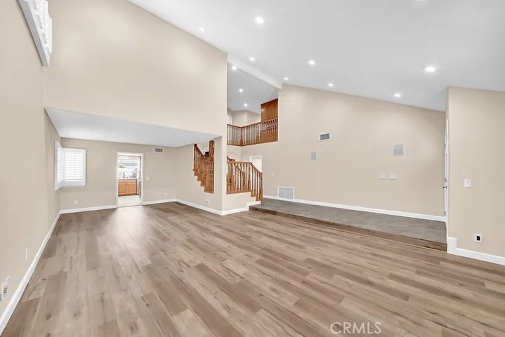 Expansive Living Room with vaulted ceilings.