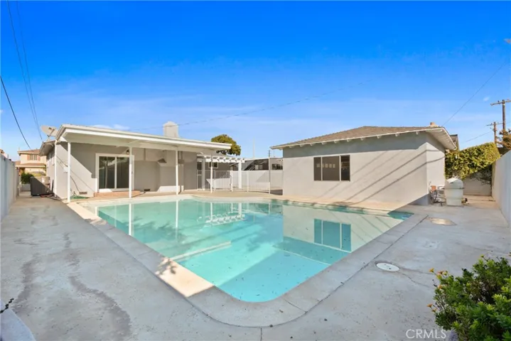 Fenced pool area