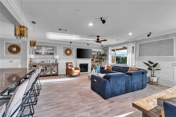 Kitchen and family room