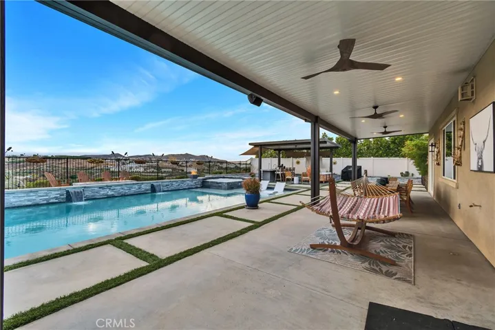 Patio slider to downstairs unit to pool