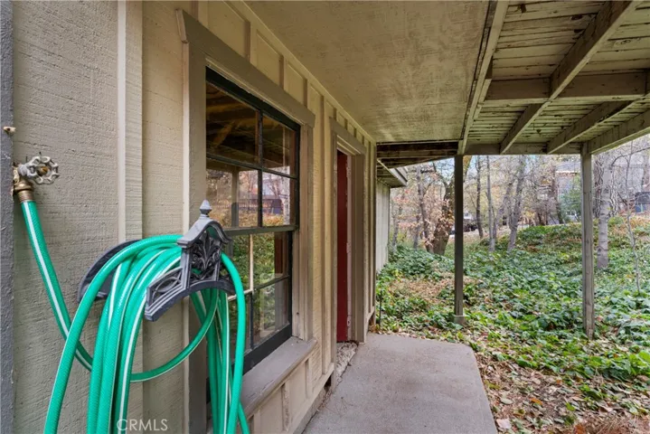 Exterior entry to basement level.