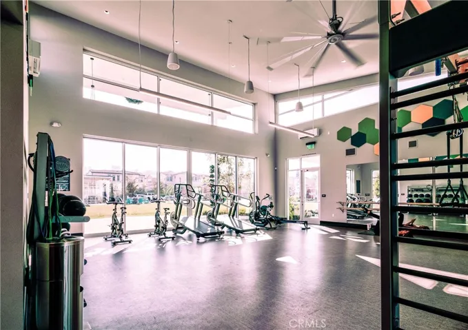 Bedford Gym overlooks grassy area - so serene