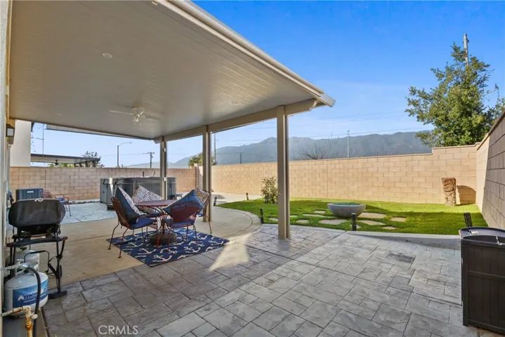 Backyard with patio and spa