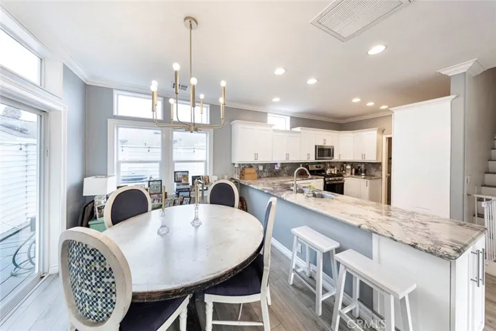 Seating at Dining table and kitchen bar