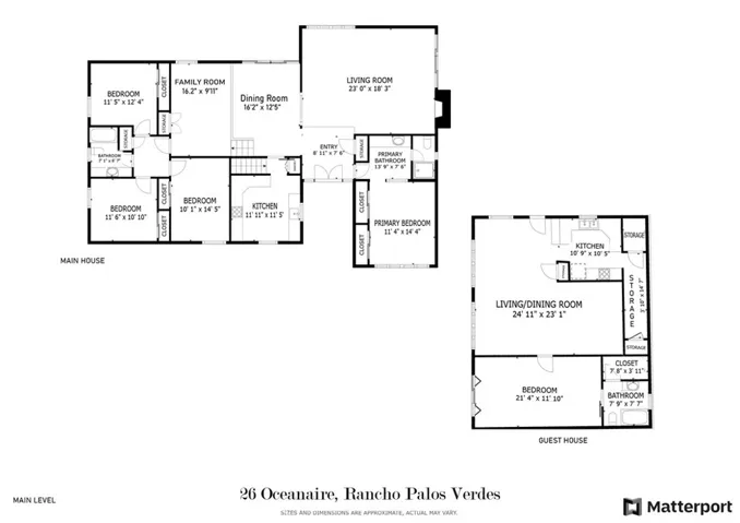 Floor Plan - Main House & Guest House