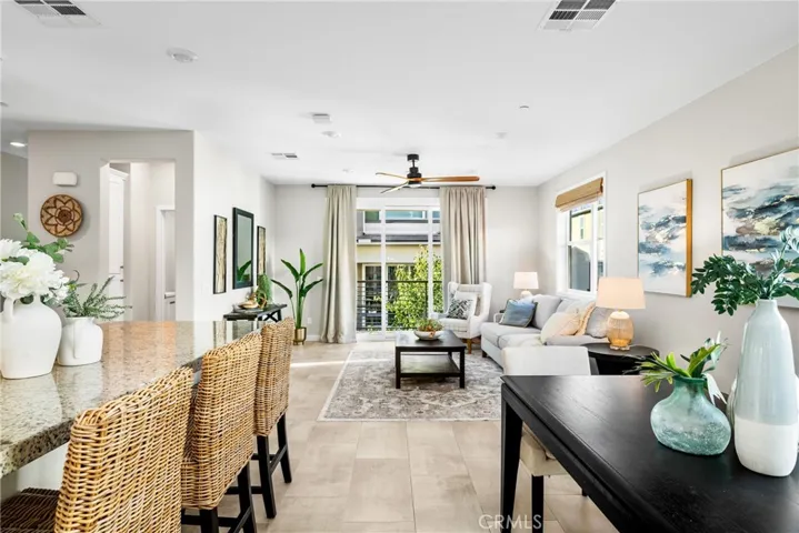a contemporary great-room floorplan