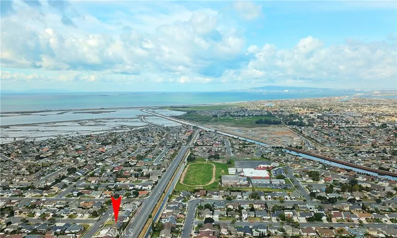Aerial view of home, close proximity to the Bolsa Chica Wetlands
