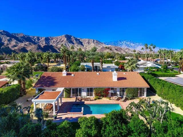 Aerial view backyard and mountains