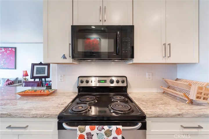 An electric oven and built in microwave