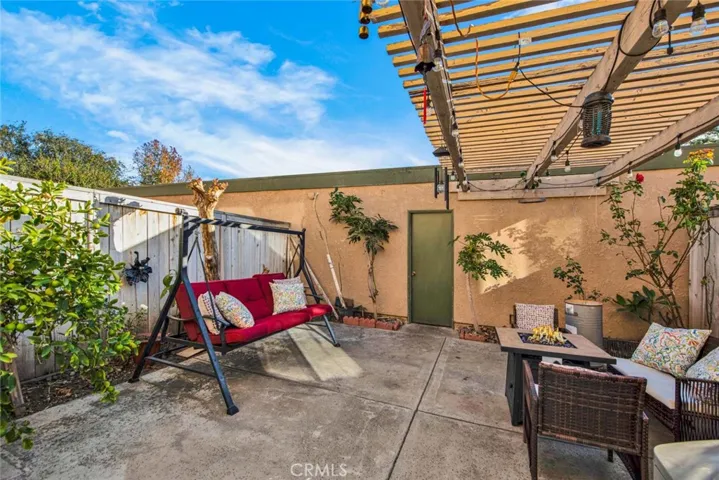 Private enclosed patio with direct access to garage