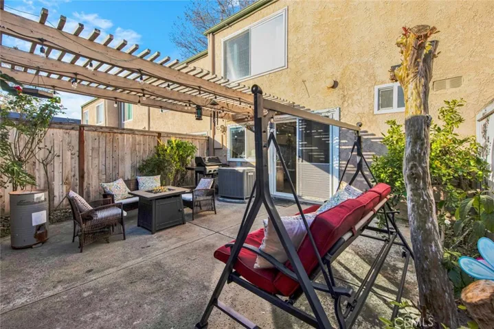 Private enclosed patio with direct access to garage