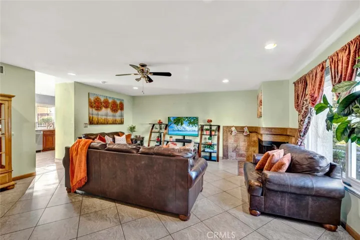 Living room with fireplace