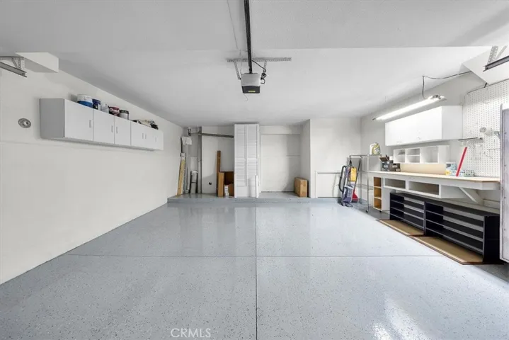 Finished garage with storage