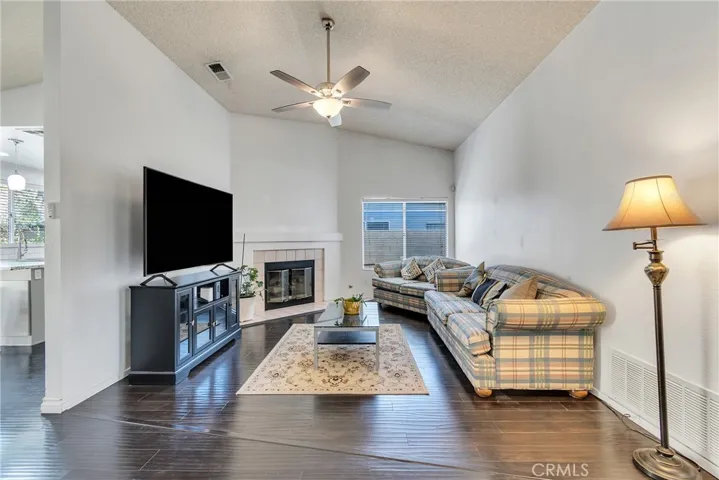 Living room with fireplace