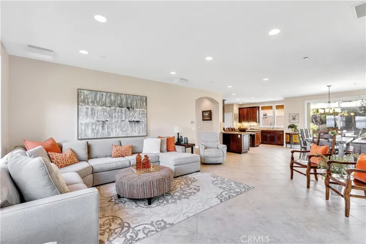 The great room is perfect for hosting large parties and relaxing.