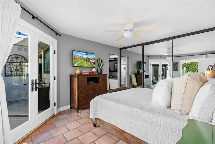 French doors to courtyard
