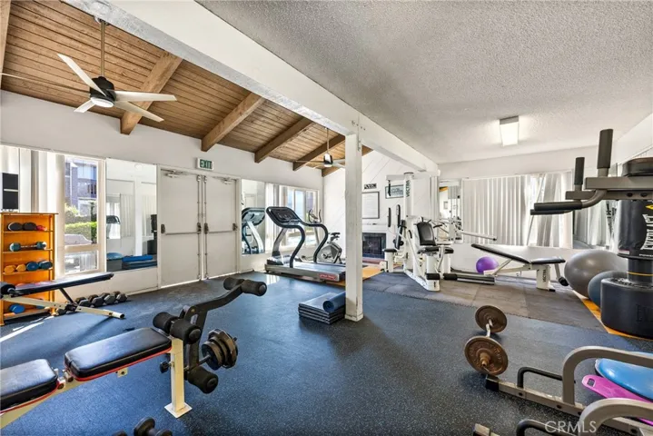 Stay active in the community gym and explore meandering greenbelts!
