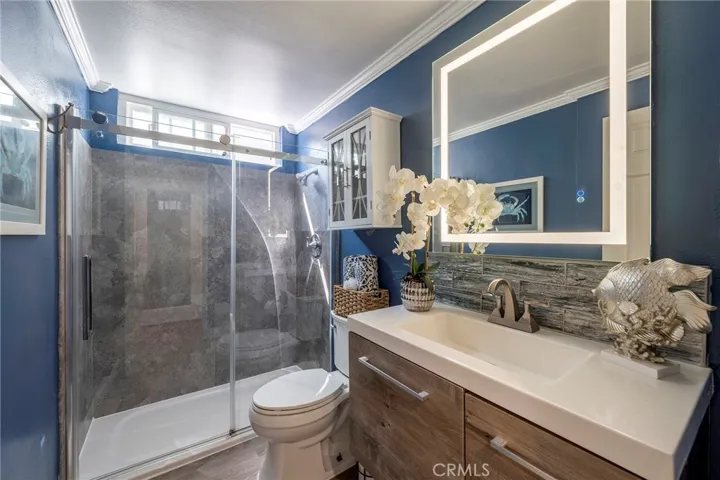 Updated downstairs bathroom.