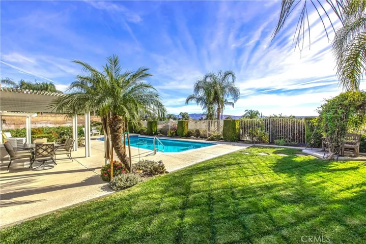 large yard with pool & views