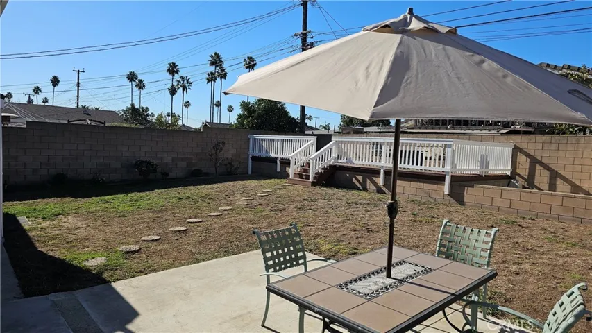 Patio off Kitchen and a Wood Deck at the back