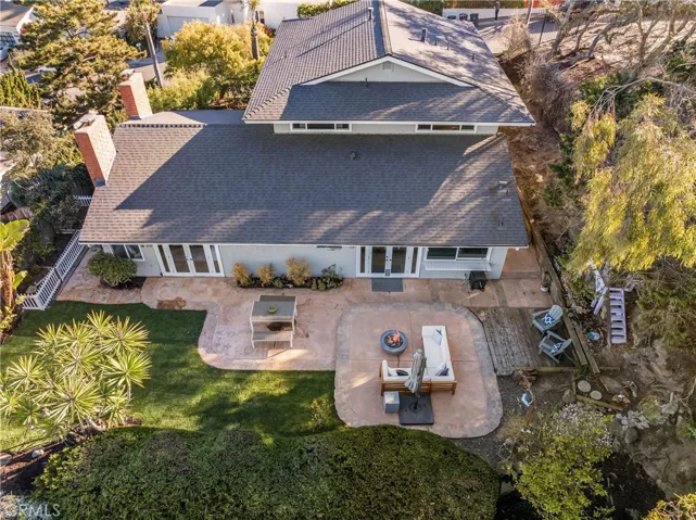 Home birdseye view of the garden and home