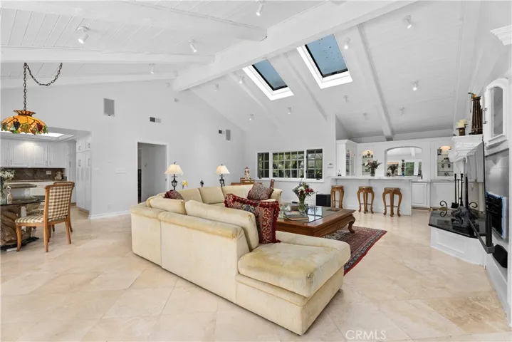 overlooking the pool and the gardens