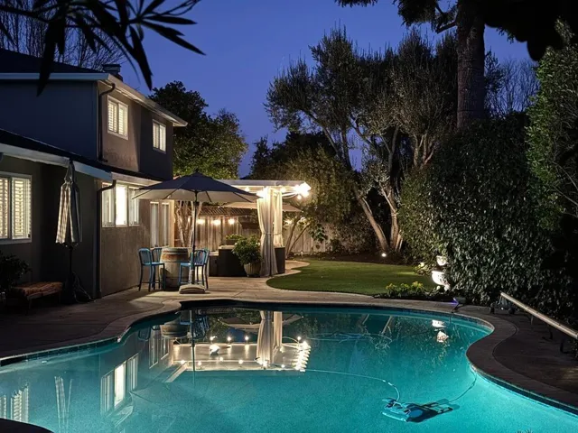 Backyard at night