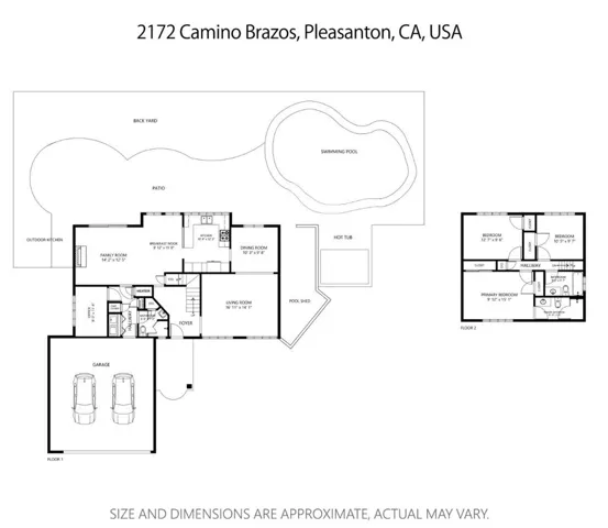 Floorplan  - size and dimensions are approximate, actual may vary