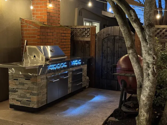 BBQ area at night
