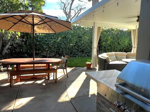 Backyard entertaining areas