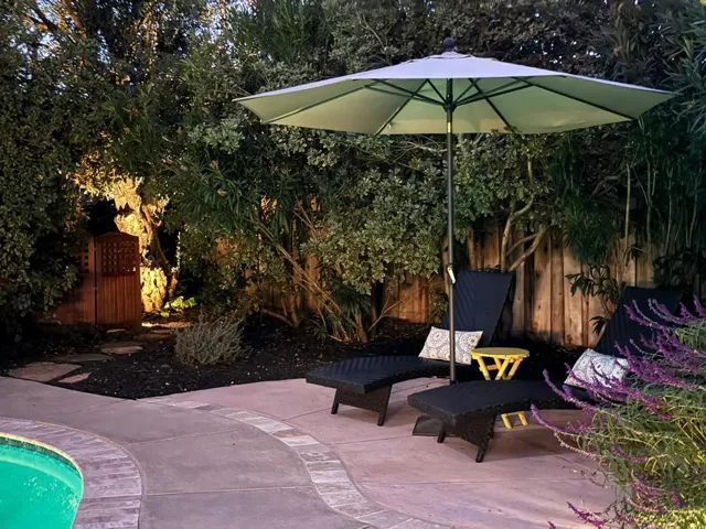 Lounge area in evening