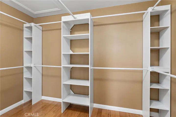Primary closet with built-in organizers
