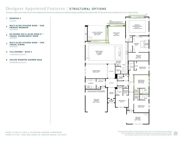 Silverado HS 66 - Ridge Collection at Bella Vista
Designer Appointed Features / Structural Options