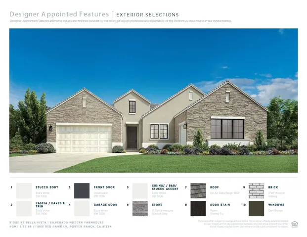Silverado HS 66 - Ridge Collection at Bella Vista
Designer Appointed Features / Exterior Selections