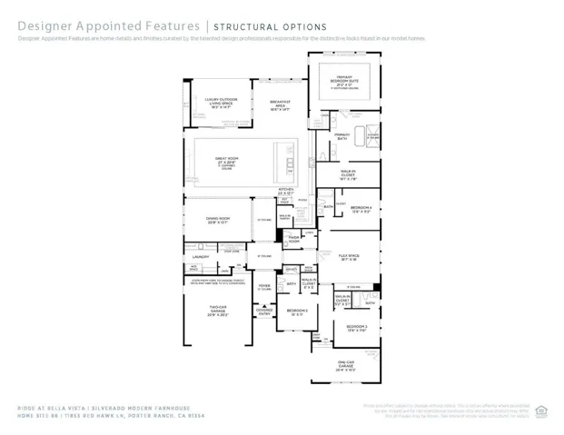 Silverado HS 66 - Ridge Collection at Bella Vista
Designer Appointed Features / Structural Options