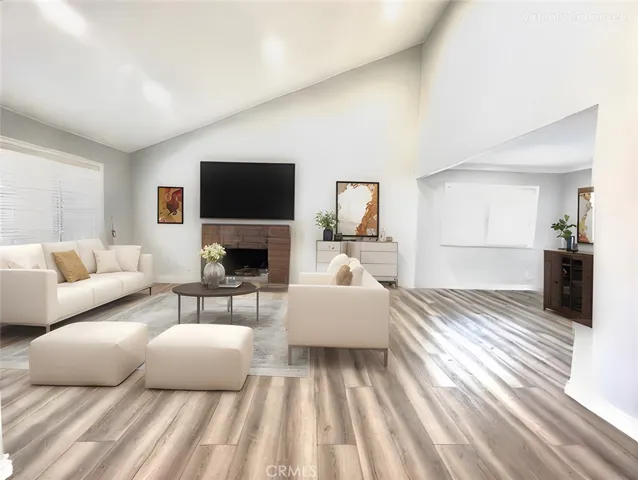 Living room virtually staged