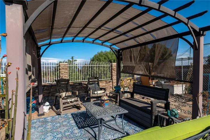 Gazebo included. Furniture not included