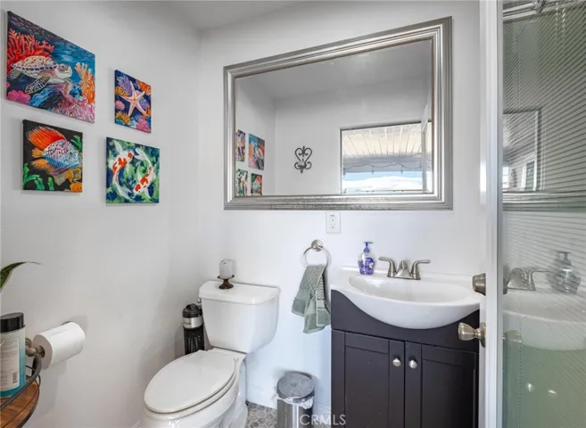 Bathroom  accessible from backyard