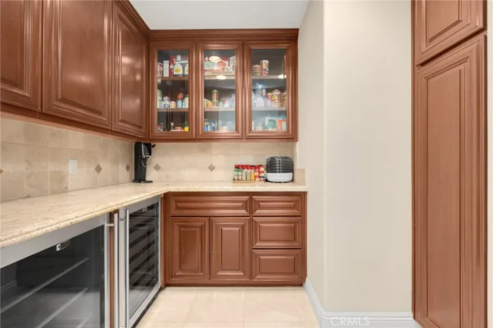Butler's Pantry with Beverage and Wine Fridges