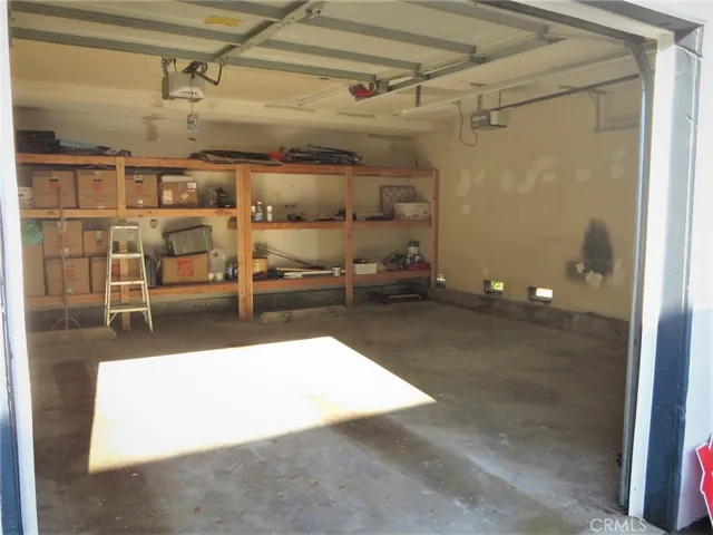 Inside view of garage.