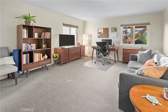 Currently fourth bedroom is an office and has built in cabinets in the closet.