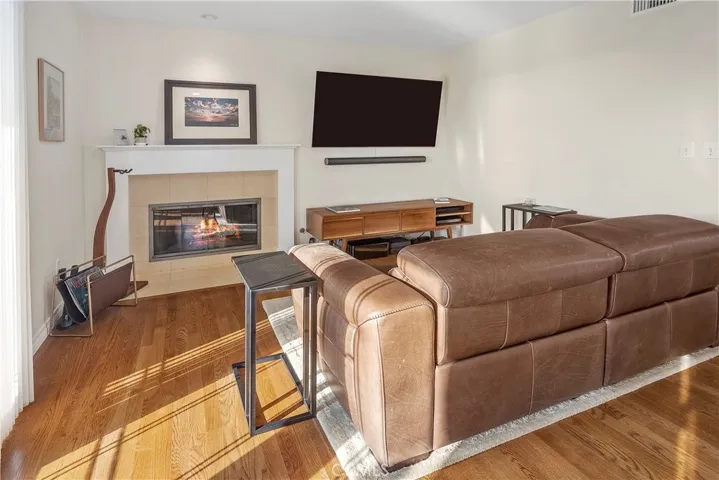 Close up of family room and second fireplace.