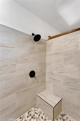 New step shower in primary bathroom