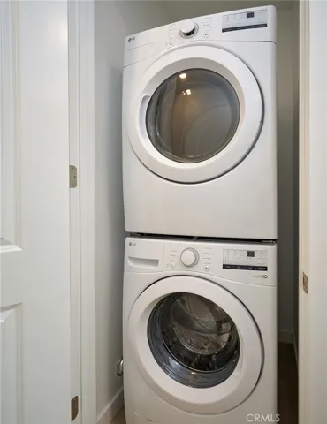 Full size stackable laundry dedicated to 1st floor studio.