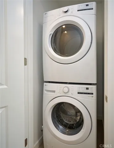 Full size stackable laundry dedicated to 1st floor studio.