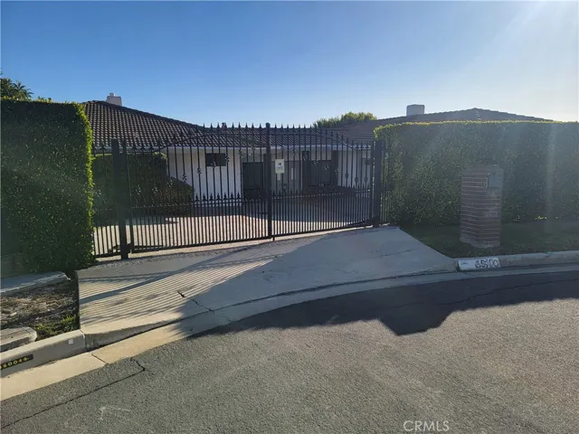 View of security gate from street