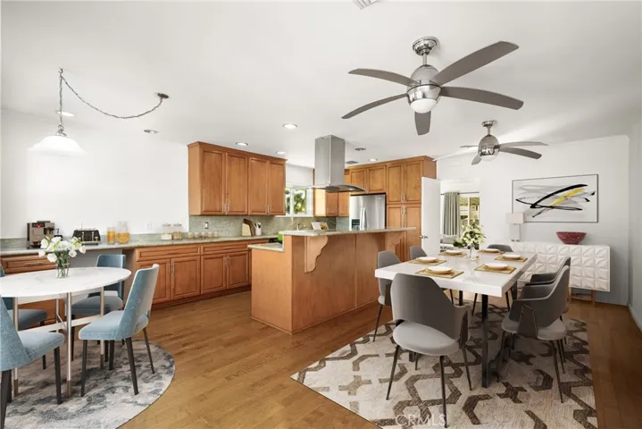 Kitchen/Dining and Media Station (virtually staged)