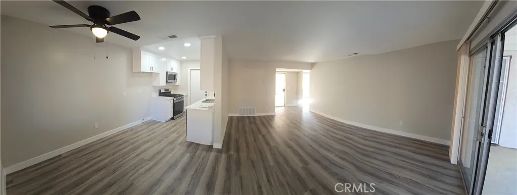 Living room and kitchen area