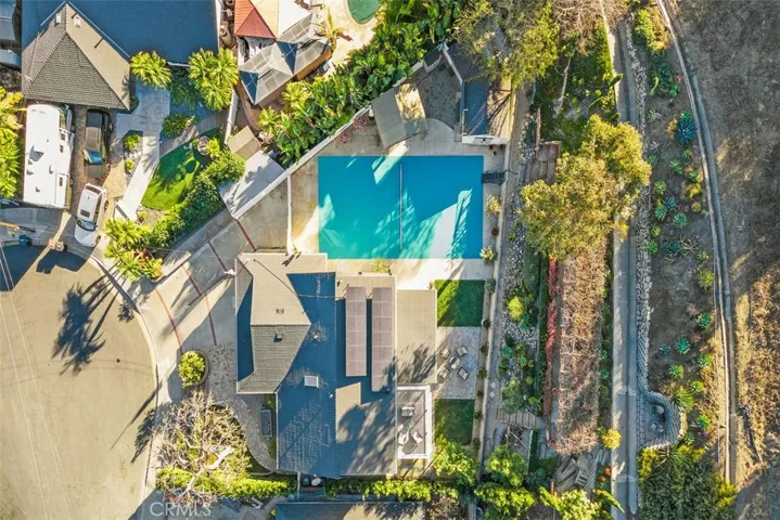 Aerial of pickleball court.